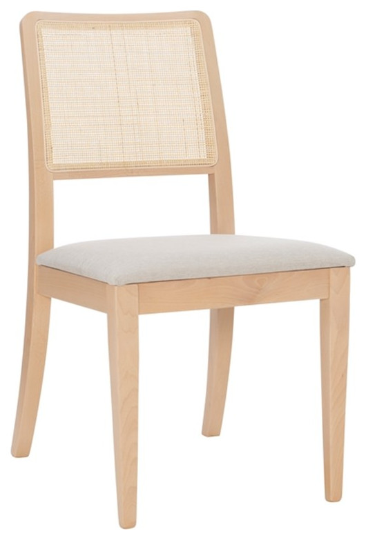 Linon Cole Solid Wood and Rattan Dining Chair in Natural   Tropical   Dining Chairs   by Homesquare  Houzz