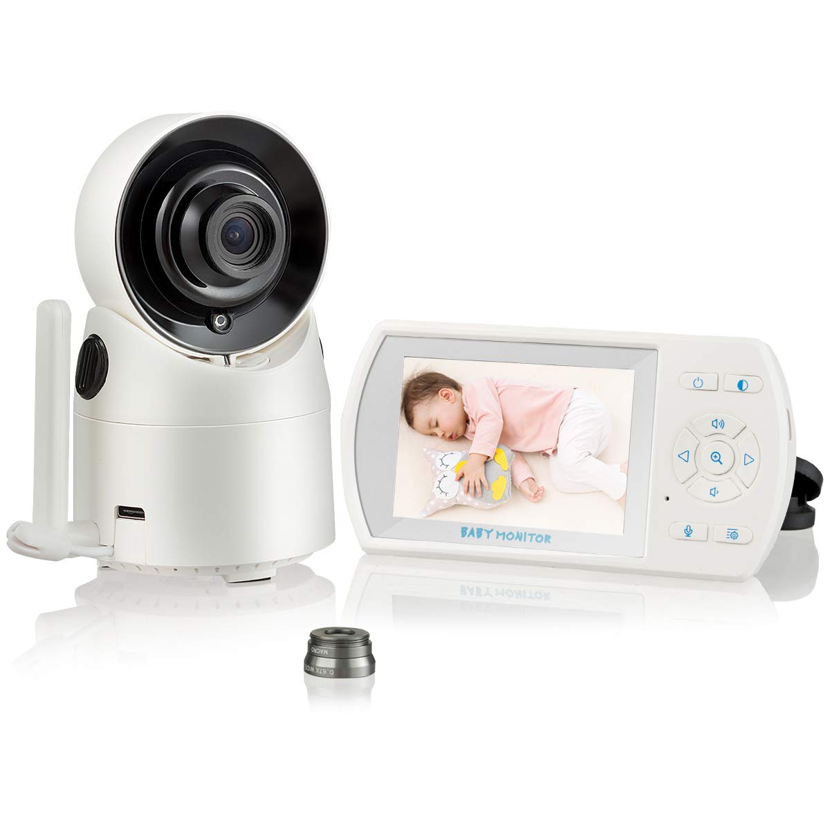 Video Baby Monitor, 3.5'' LCD Display, 2-Way Audio, Support 4 Cams, 1000ft Transmission Range