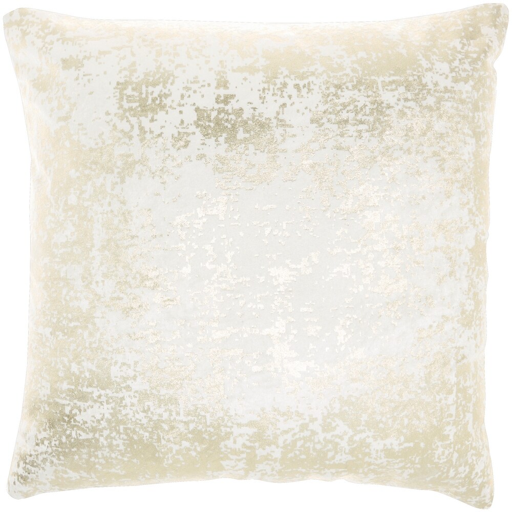 Mina Victory Luminescence Distressed Metallic Gold Throw Pillow by Nourison (20 Inch X 20 Inch)