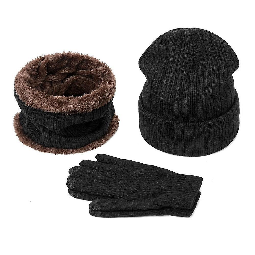 Winter Warm Men's Hat Scarf Gloves Set