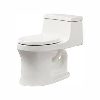 KOHLER San Souci 1-Piece 1.28 GPF Single Flush Round Toilet in White K-4007-0