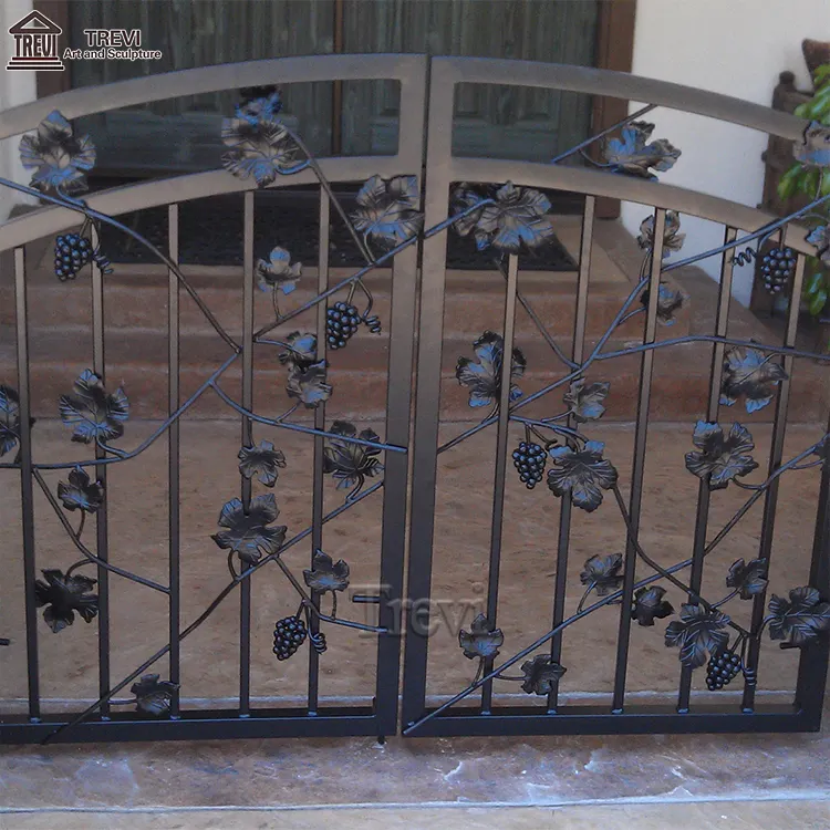 Metal Security Decorative Design Wrought Iron Gate With Grape Garden Gate Iron Fence