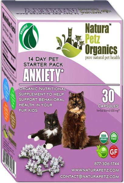 Natura Petz Organics Anxiety Starter Pack Cat Supplement， 30 count