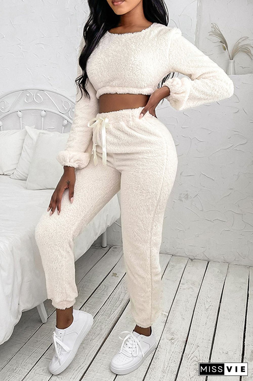 Long Sleeve Crop Tops & Pants Sports Set Wholesale