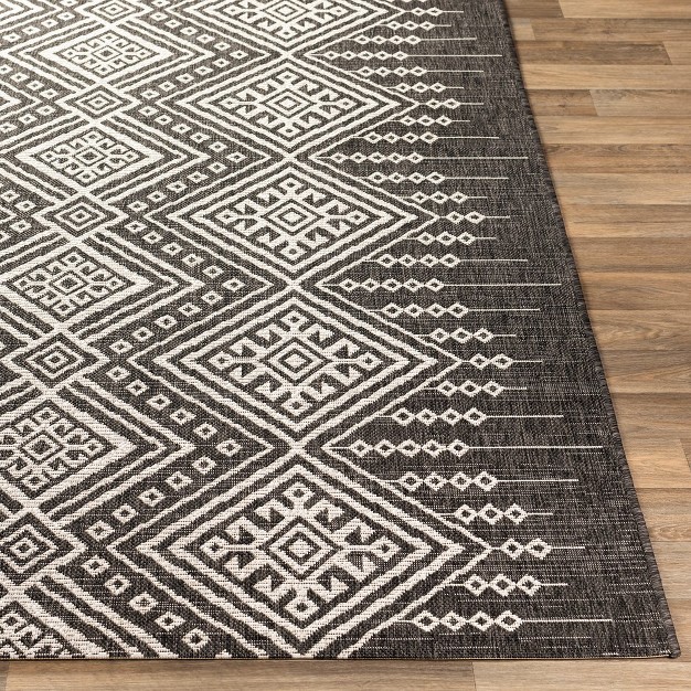 Mark amp Day Hamme Rectangle Woven Indoor And Outdoor Area Rugs Black white