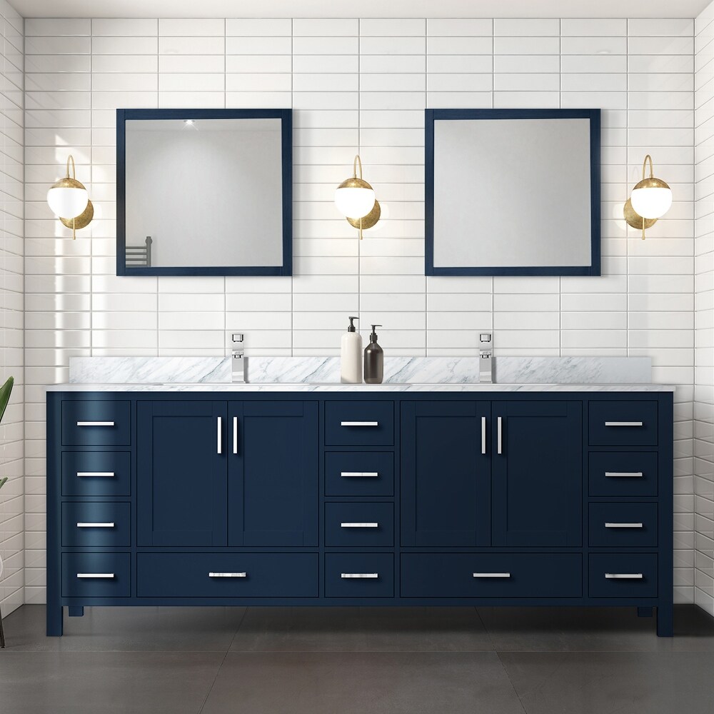 Jacques 84 in. W x 22 in. D Navy Blue Double Bath Vanity