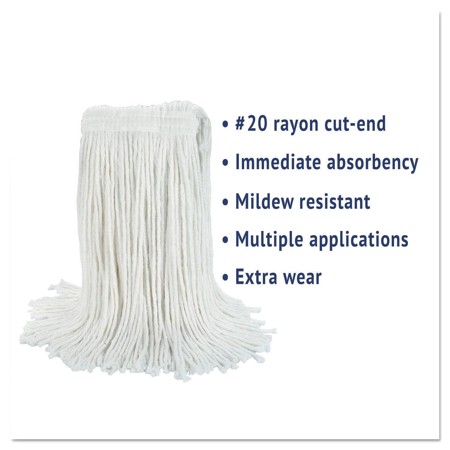 Cut-End Wet Mop Head by Boardwalkandreg; BWK2020RCT