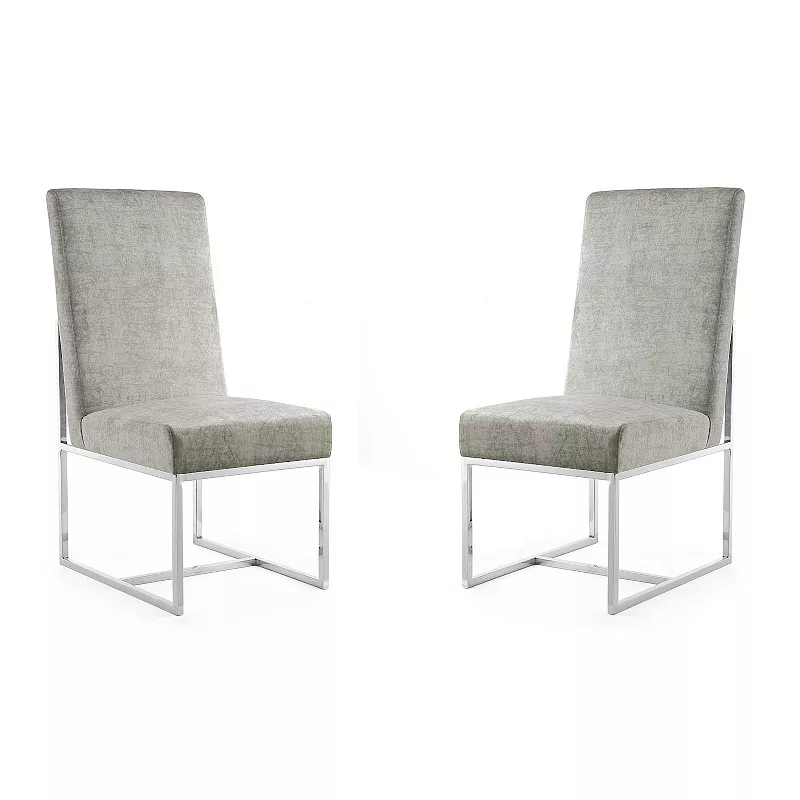 MANHATTAN COMFORT Element Velvet Dining Chair 2-piece Set