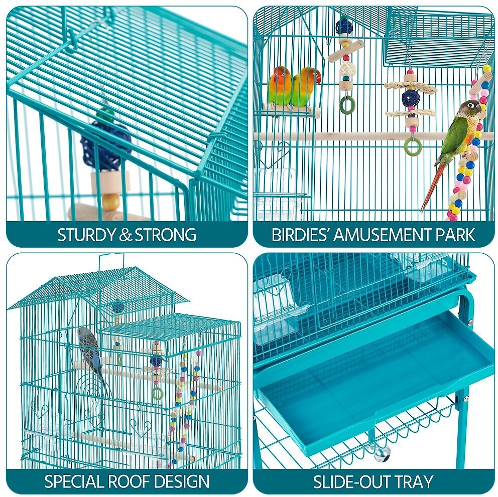 Yaheetech 62.5-in Rolling Large Bird Cage and Detachable Stand