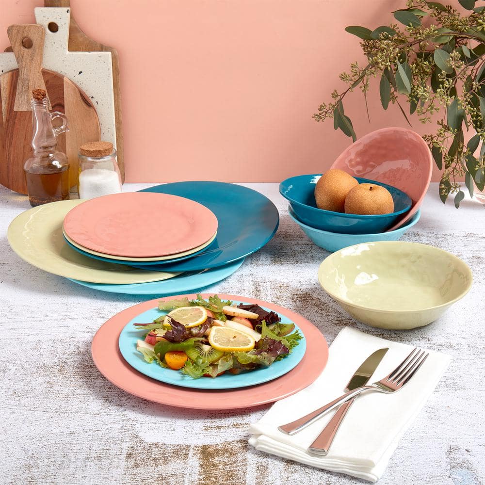 Tabletops Gallery Summer Fun 12-Piece Melamine Assorted Dinnerware Set (Service for 4) TTU-Q9245-EC