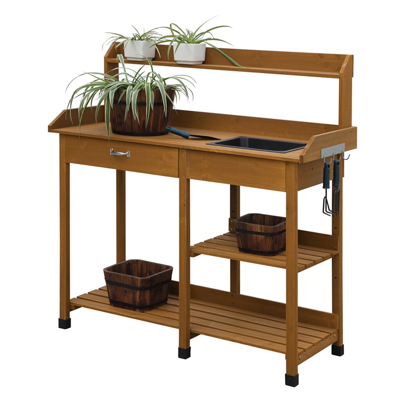 Deluxe Potting Bench, Light Oak