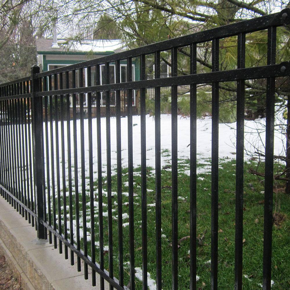 FORTRESS Versai 2 in. x 2 in. x 6 ft. Gloss Black Steel Fence Blank Post 640080-B16