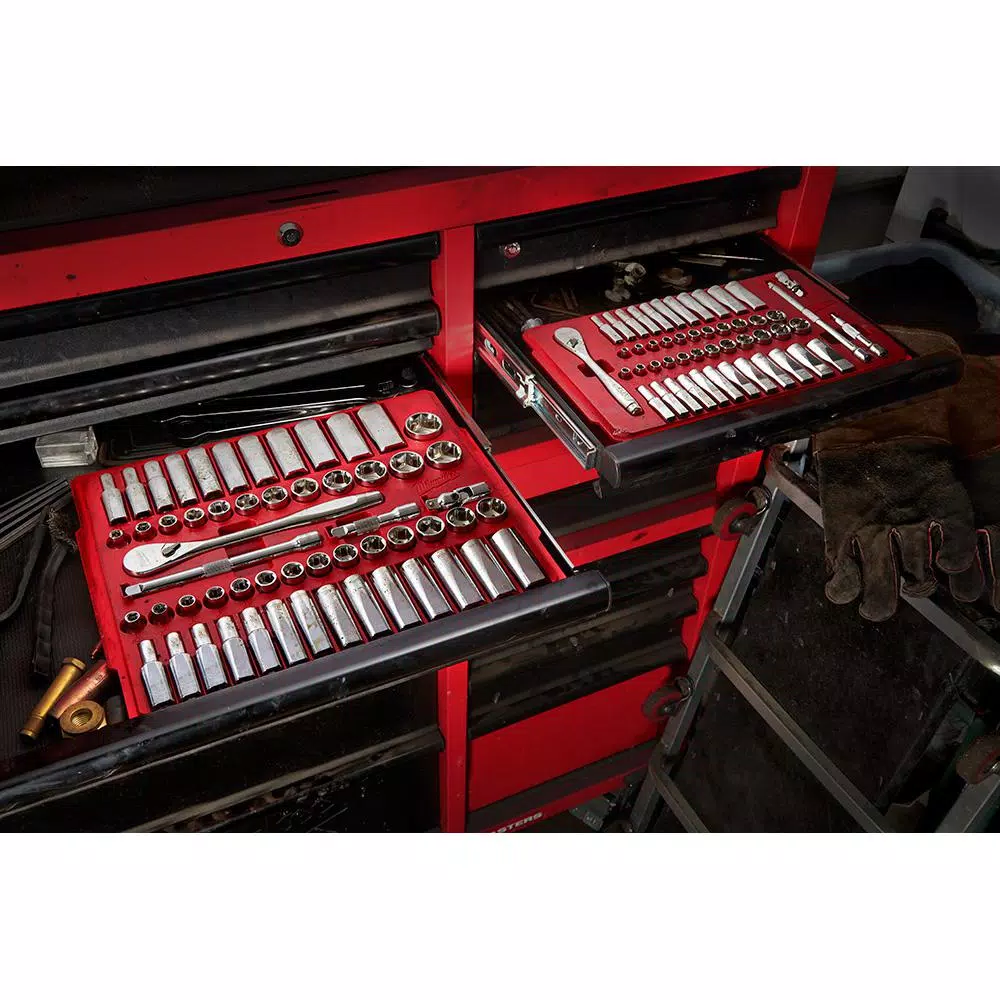 Milwaukee 1/4 in. Drive SAE/Metric Ratchet and Socket Mechanics Tool Set (50-Piece) and#8211; XDC Depot