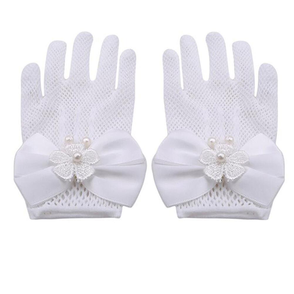 1 Pair Children Stage Performance Flower Gloves Kids Wedding Photography Gloves