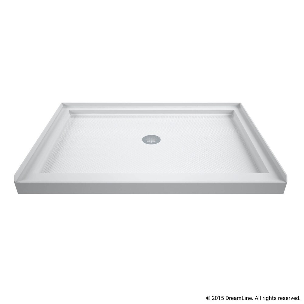 DreamLine 34 in. D x 48 in. W x 76 3/4 in. H Single Threshold Shower Base and Acrylic Backwall Kit   34\