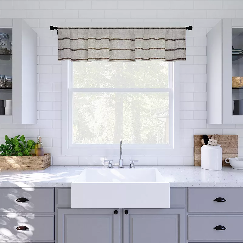 Clean Window Twill Stripe Anti-Dust Sheer Curtain Valance