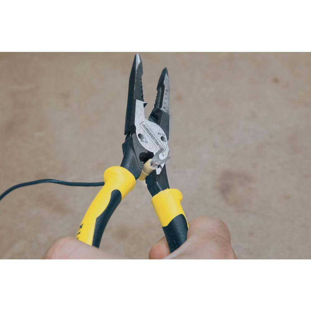 Klein Tools 8-38 in. All-Purpose Pliers with Crimper J2078CR