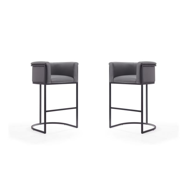 Cosmopolitan Barstool in Grey and Black (Set of 2)