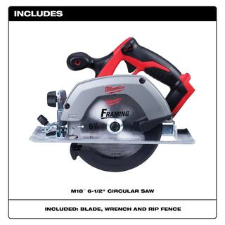 MW M18 FUEL 18-V Lithium-Ion Brushless Cordless 14 in. Hex Impact Driver Kit with 6-12 in. Circular Saw 2953-22-2630-20