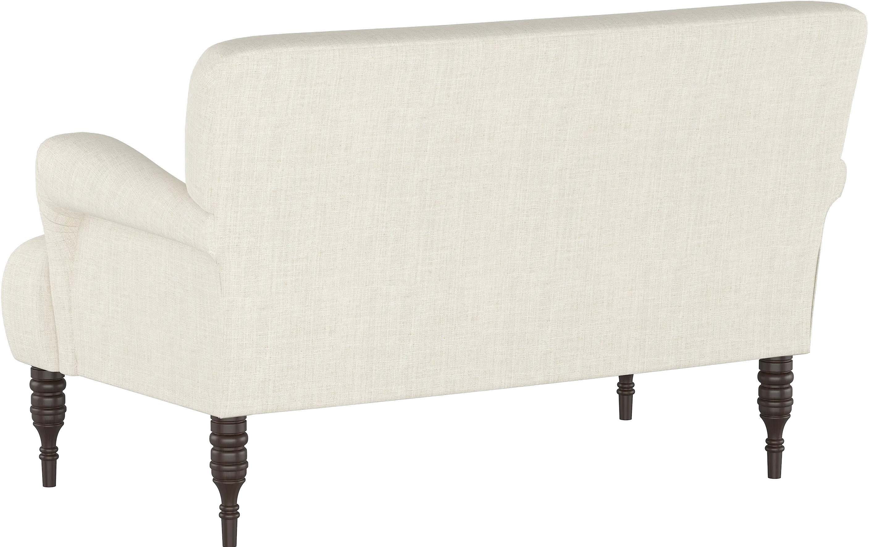 Clara Linen Talc Stone Settee - Skyline Furniture