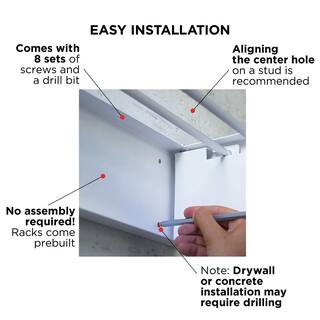 STEP UP 27.5 in. x 3.9 in. White Wall Mount Retractable IndoorOutdoor Laundry Garment Rack Rack28White