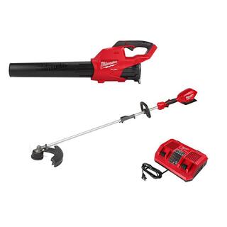 MW M18 FUEL 18-Volt Lithium-Ion Brushless Cordless Blower QUIK-LOK String Trimmer and Rapid Charger Combo Kit (3-Tool) 2724-20-2825-20ST-48-59-1802