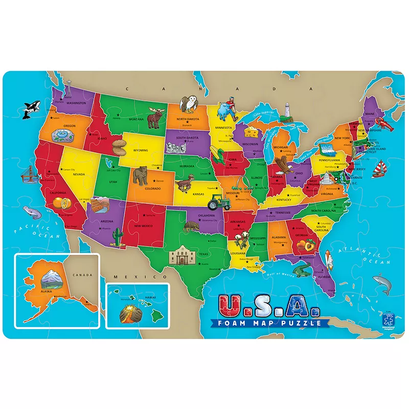 Educational Insights USA Foam Map Puzzle