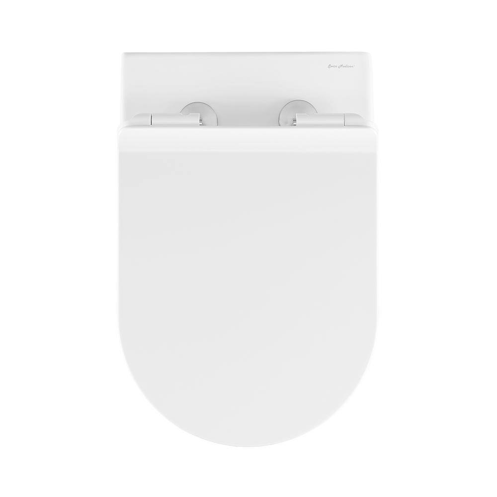 Swiss Madison St. Tropez Wall Hung Toilet Bowl 0.81.28 GPF Dual Flush Elongated in White SM-WT449