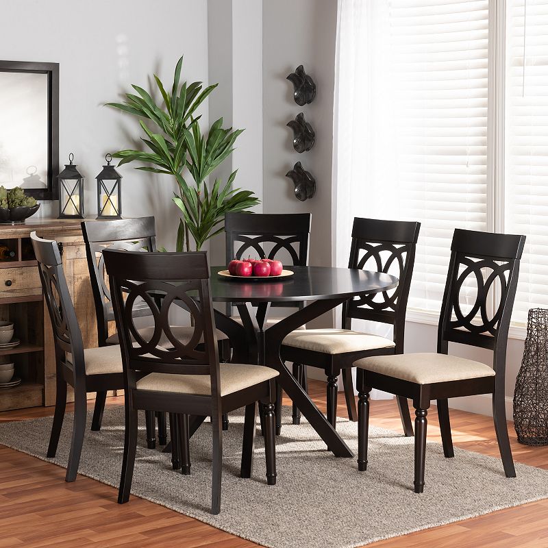 Baxton Studio Jessie Dining Table and Chair 7-piece Set