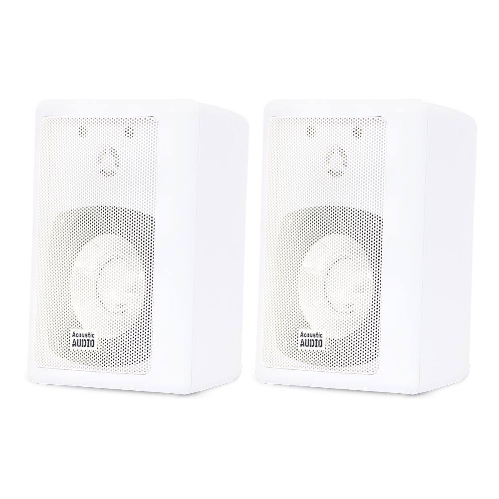 Acoustic Audio by Goldwood Indoor Outdoor 2-Way Speakers Mountable Pair in White AA151W