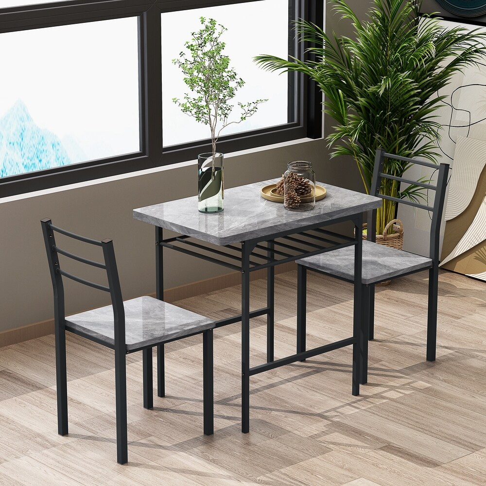 3 Piece Dining Table Set with 2 Chairs