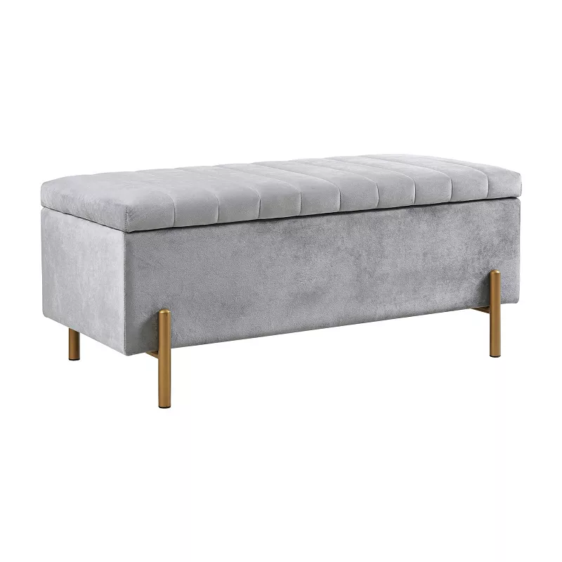 Madison Park Boyden Luxurious Upholstered Storage Ottoman