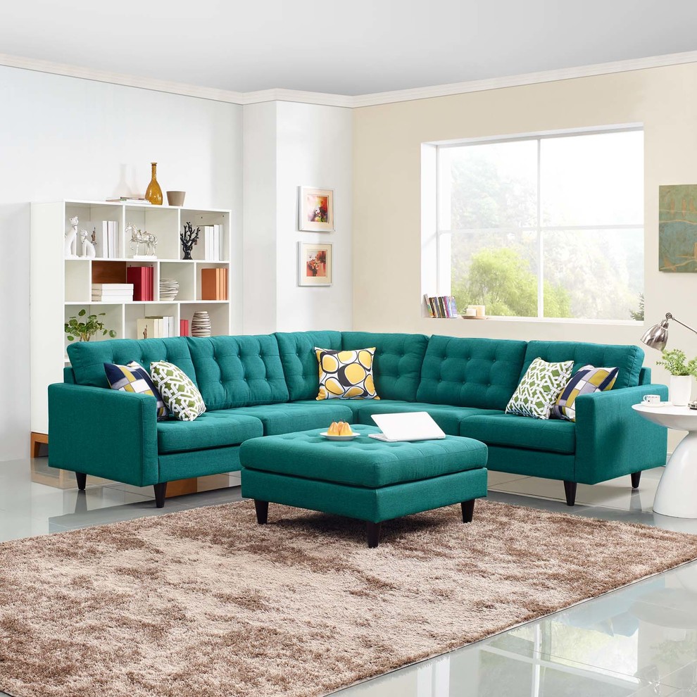 Modern Contemporary Urban Living Sectional Sofa Set  Fabric   Midcentury   Sectional Sofas   by House Bound  Houzz