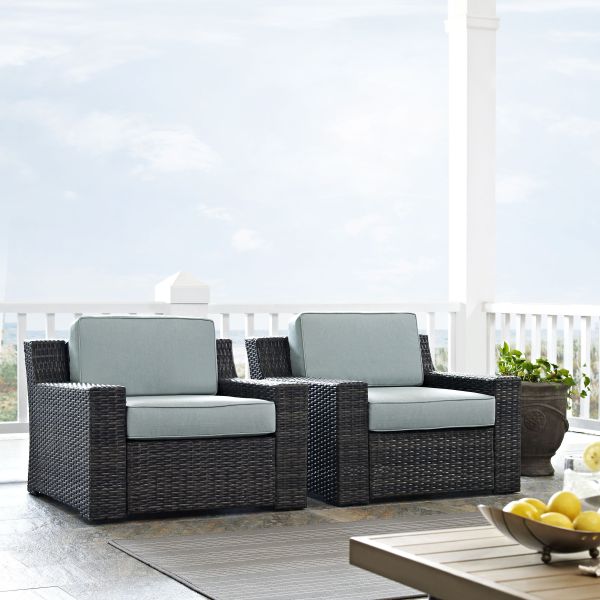 Beaufort 2Pc Outdoor Wicker Chair Set