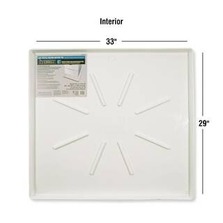 Everbilt 29 in. x 33 in. Low Profile Washing Machine Drain Pan in White 98244