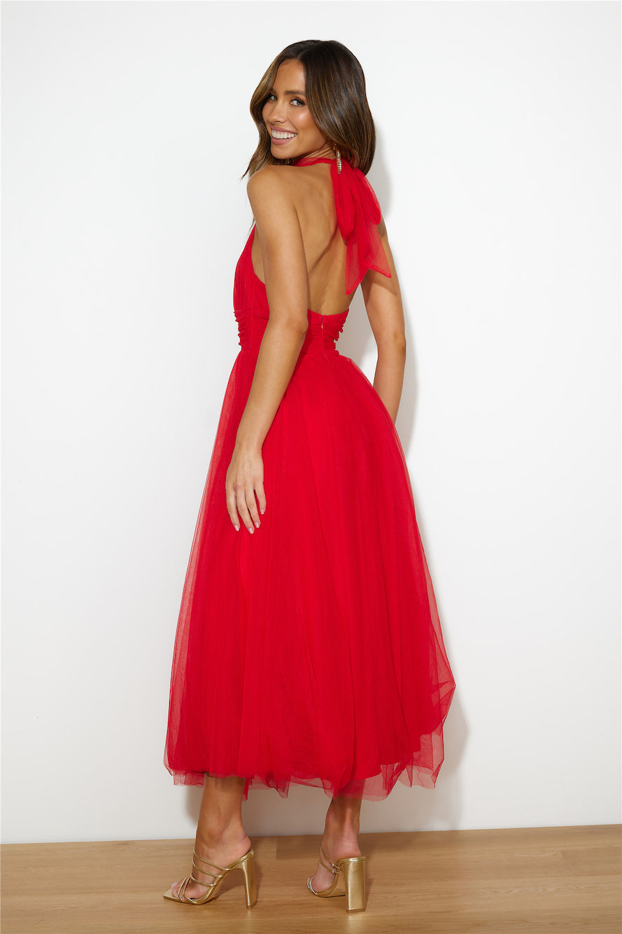 Tangled Up Maxi Dress Red