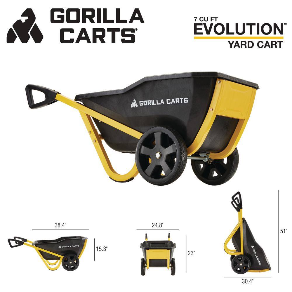 GORILLA CARTS 7 cu. ft. Evolution Poly Yard Cart GCR-7