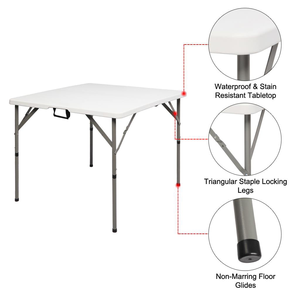 Zimtown Office Star Resin Multipurpose Square Table, Foldable Table