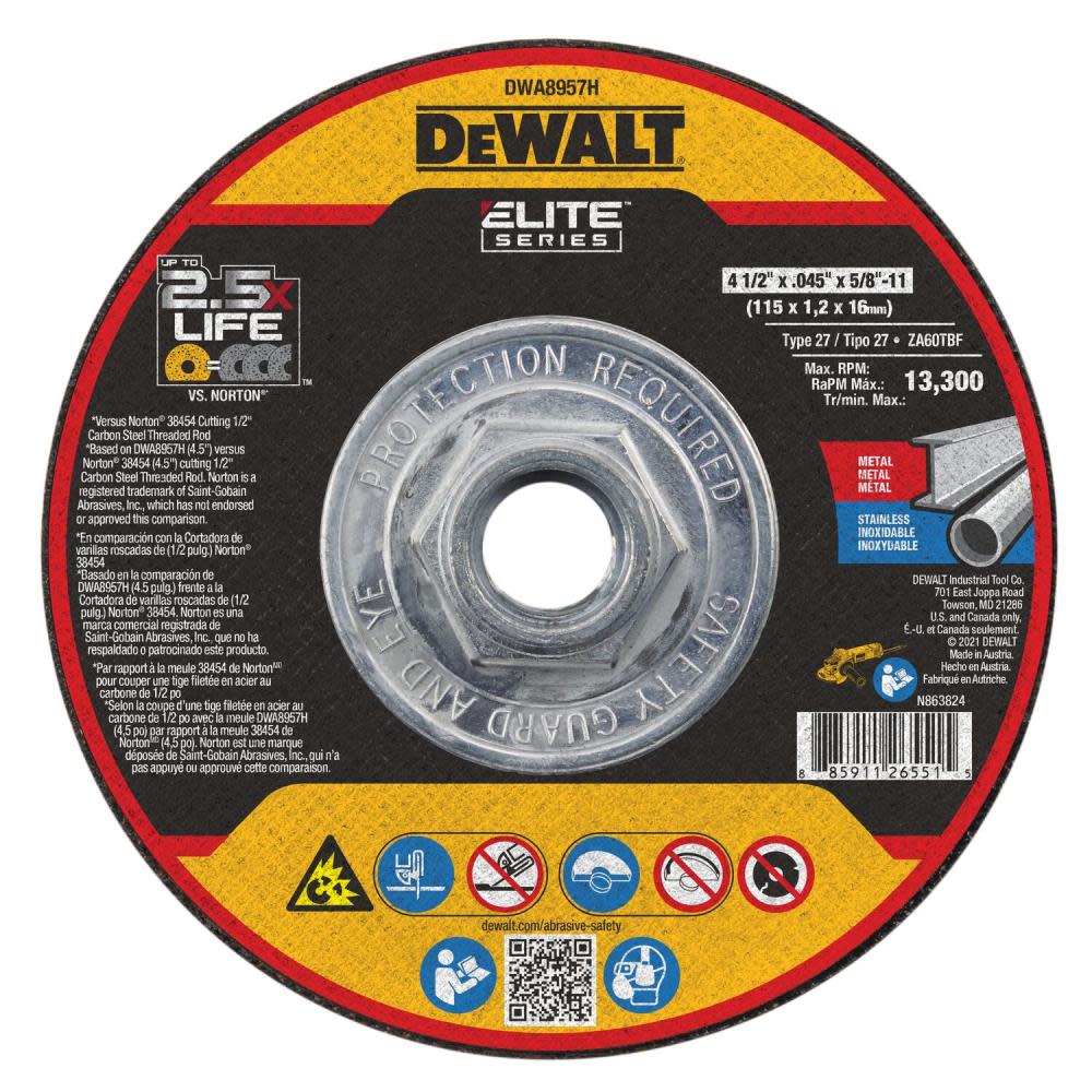 DEWALT Mini Hub Wheels 4 1/2 x .045 x 5/8-11 XP T27 ;