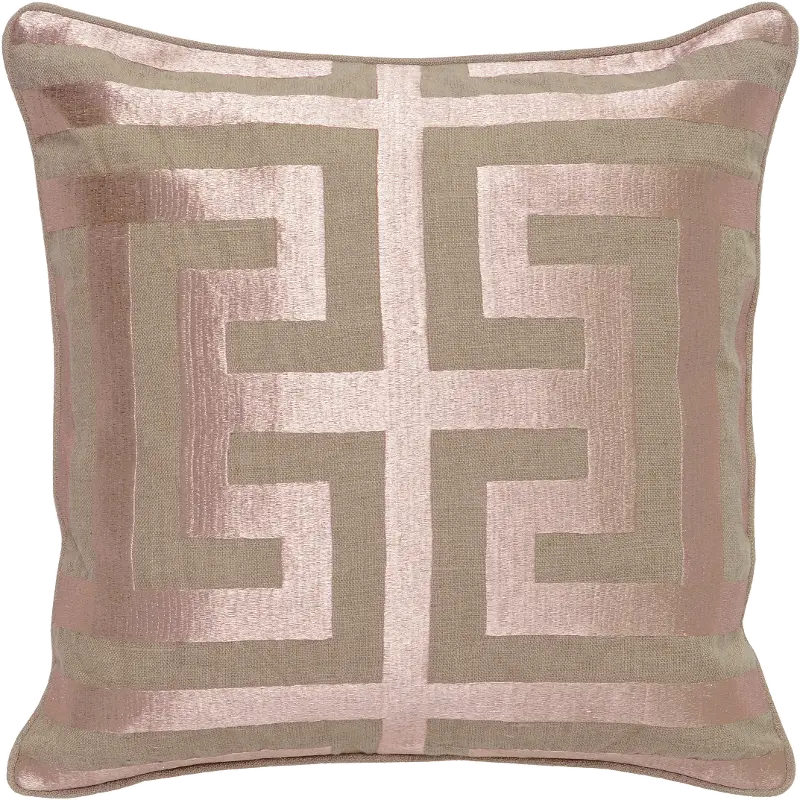 Capital Rose Gold Linen Throw Pillow