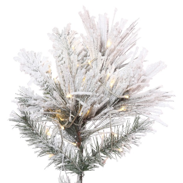 Vickerman Flocked Atka Pine Artificial Christmas Tree 3mm Warm White