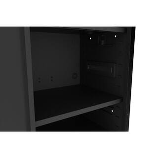 Husky Heavy-Duty 27.5 in. 4-Shelf Matte Black Rolling Side Tool Locker H27LOCKER4