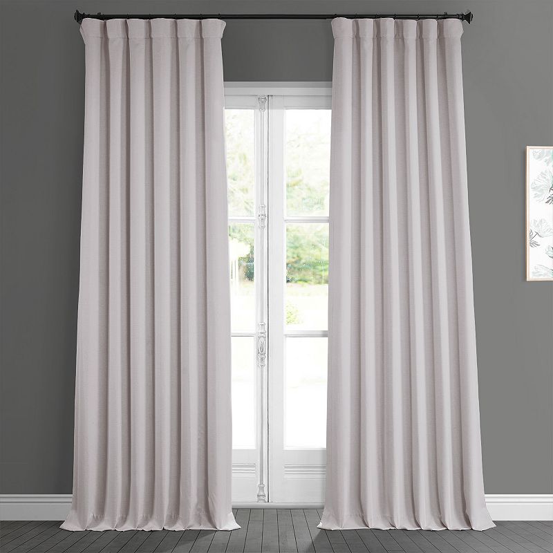 EFF 1-Panel Solid Faux-Linen Window Curtain