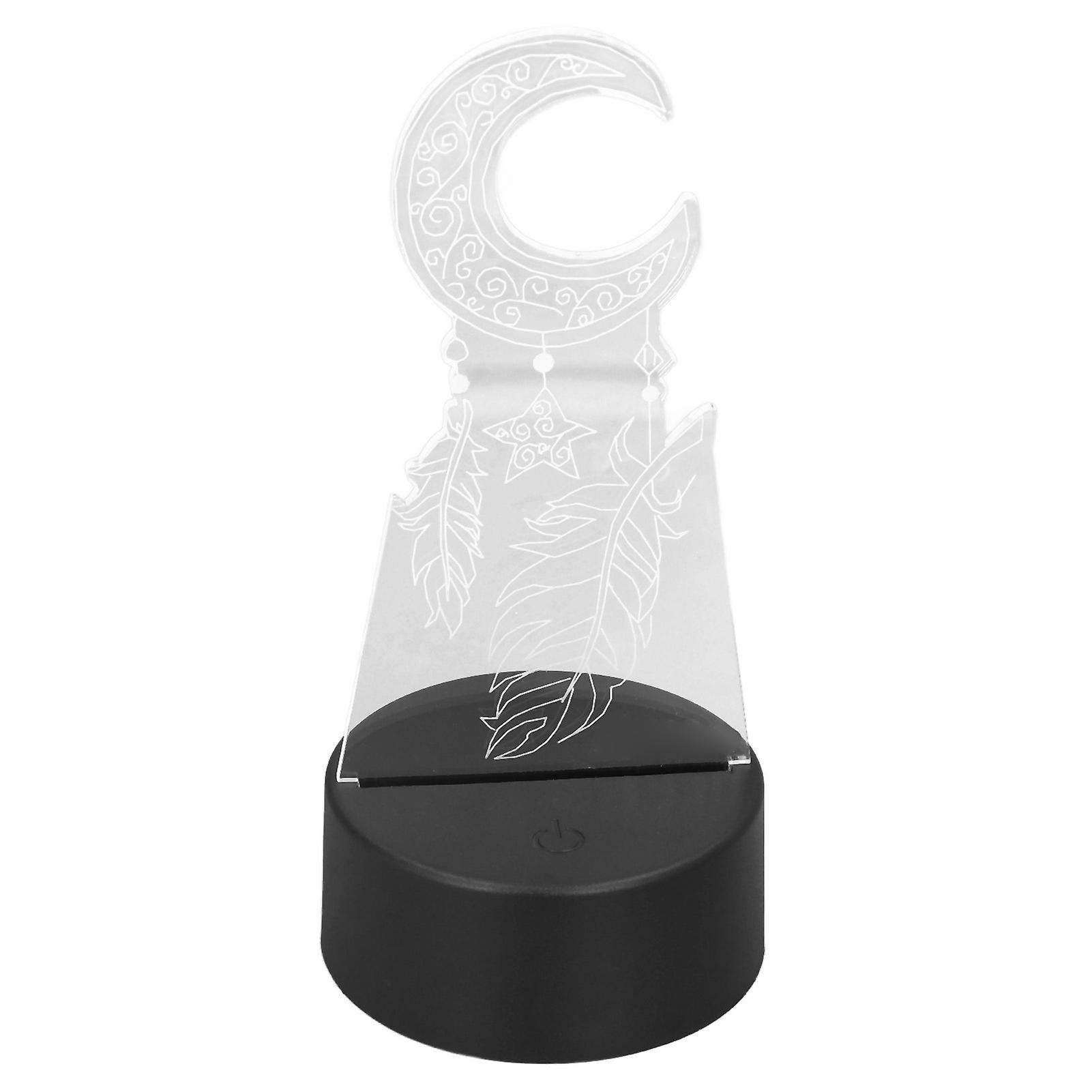 3D Tabletop Light Moon Wind Bell LED Night Light 7 Color Touch Changing USB Powered Beside Lamp