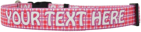 Yellow Dog Design Preppy Plaid Polyester Personalized Standard Dog Collar