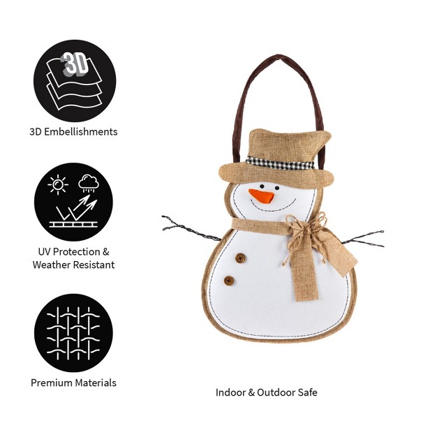 Evergreen Snowman Burlap Door Decor 13 50x17 50 quot h