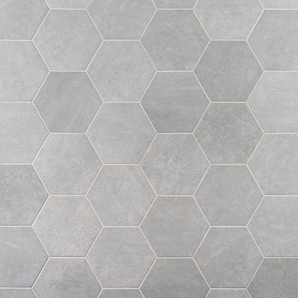 Ivy Hill Tile Sanskrit Gray Hex 8.86 in. x 10.20 in. Matte Porcelain Floor and Wall Tile (9.47 sq. ft.Case) EXT3RD105718