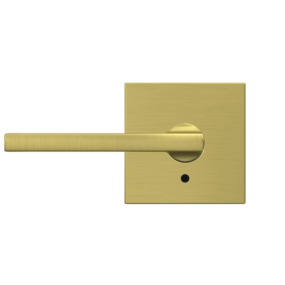 Schlage Custom Latitude Satin Brass Combined Interior Door Handle with Collins Trim FC21 LAT 608 COL