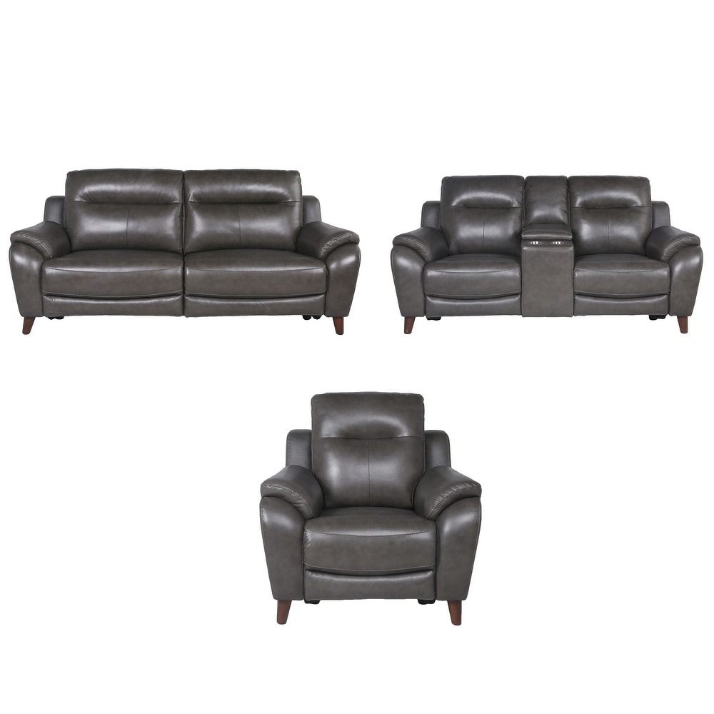 Teretta Power Reclining 3 Piece Sofa Set  Gray