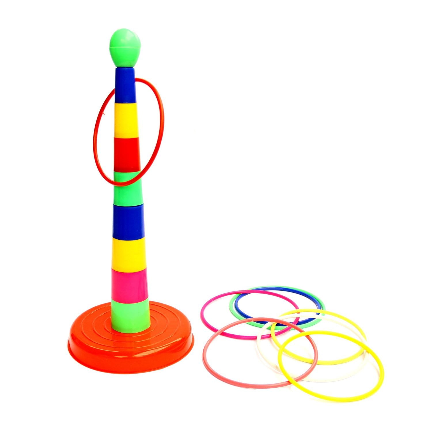 Dazzling Toys 18 in. Colorful Plastic Sport Ring Toss Game Set